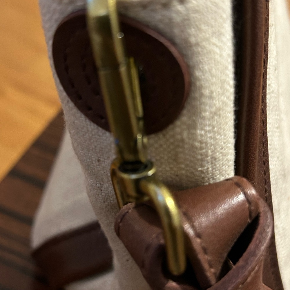 Madewell Cream Canvas Crossbody with Brown Leather Trim - Picture 6 of 12